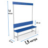 Мягкая скамейка для раздевалки 1,5м, односторонняя 