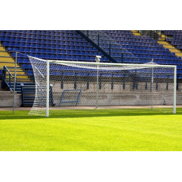 Ворота алюминиевые 7.32х2.44 м со стаканами, стойками и подъемной рамой, профиль 100 мм, футбольные (разборные)