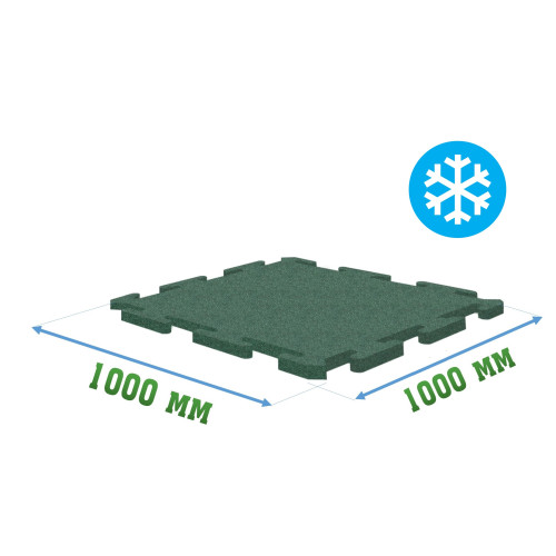 Резиновое покрытие 1000x1000x10мм Puzzle для холодных помещений - Ice