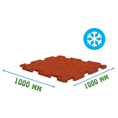 Резиновое покрытие 1000x1000x10мм Puzzle для холодных помещений - Ice
