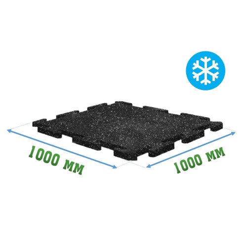 Резиновое покрытие 1000x1000x10мм Puzzle для холодных помещений - Ice
