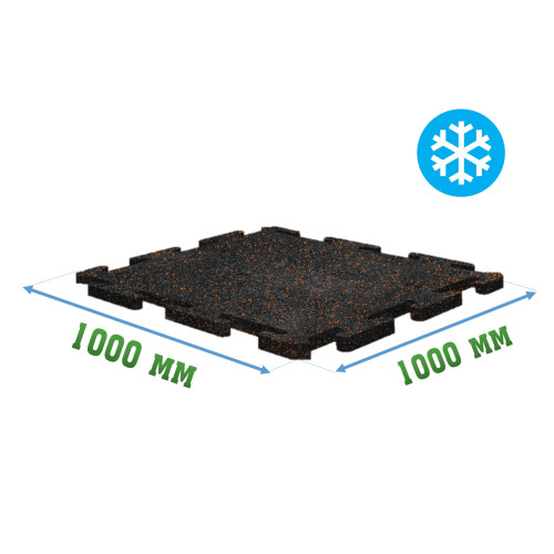 Резиновое покрытие 1000x1000x10мм Puzzle для холодных помещений - Ice