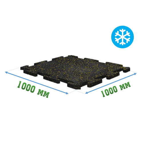 Резиновое покрытие 1000x1000x10мм Puzzle для холодных помещений - Ice