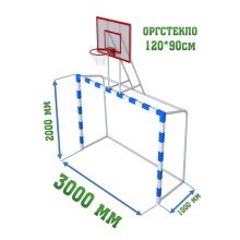 Ворота с баскетбольным щитом, пара, 10мм 120*90см
