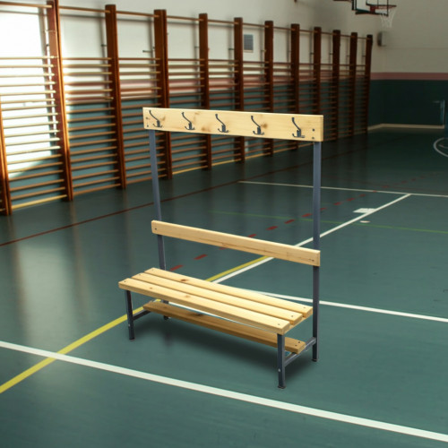 Скамейка с вешалкой для раздевалки 1610х1500х320 мм