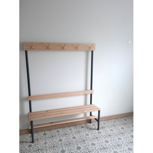 Скамейка с вешалкой для раздевалки 1610х1500х320 мм