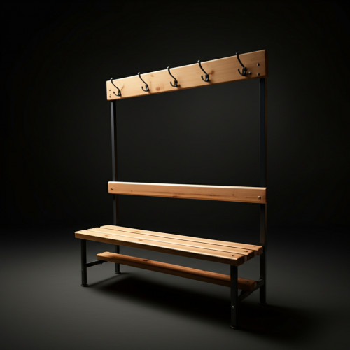 Скамейка с вешалкой для раздевалки 1610х1500х320 мм