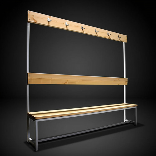 Скамейка с вешалкой для раздевалки 1610х2000х320 мм