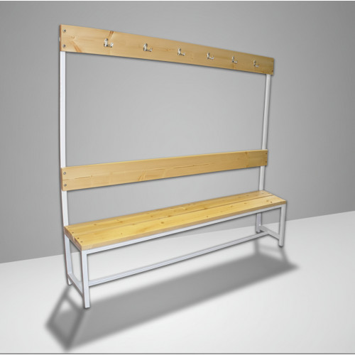 Скамейка с вешалкой для раздевалки 1610х2000х320 мм