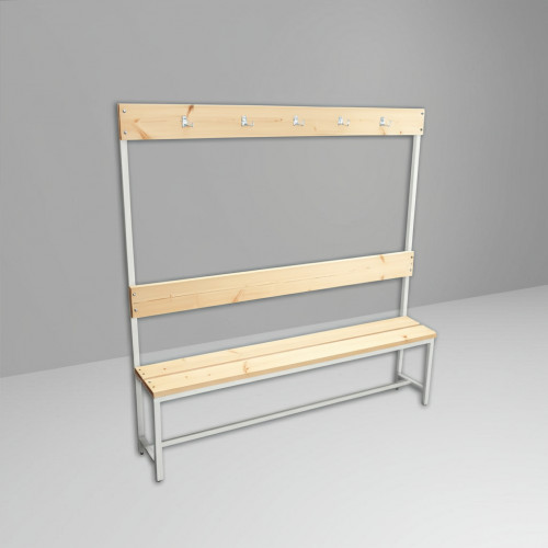 Скамейка с вешалкой для раздевалки 1610х2000х320 мм